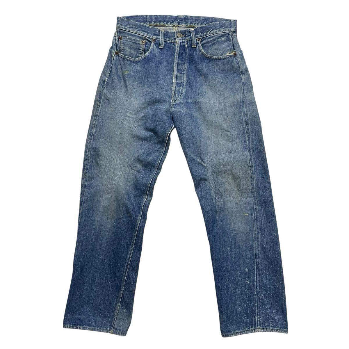 ギャラ期?50s LEVIS 501XX オリジナル ビンテージ オフセット リーバイス 501XX USA制 隠しリベット リペア デニムパンツ ビッグE
