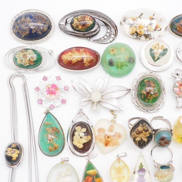 (FW0602) 1 иен Showa Retro подводный цветок аксессуары много комплект петля Thai подвеска с цепью серьги брошь кольцо и т.п. совместно 
