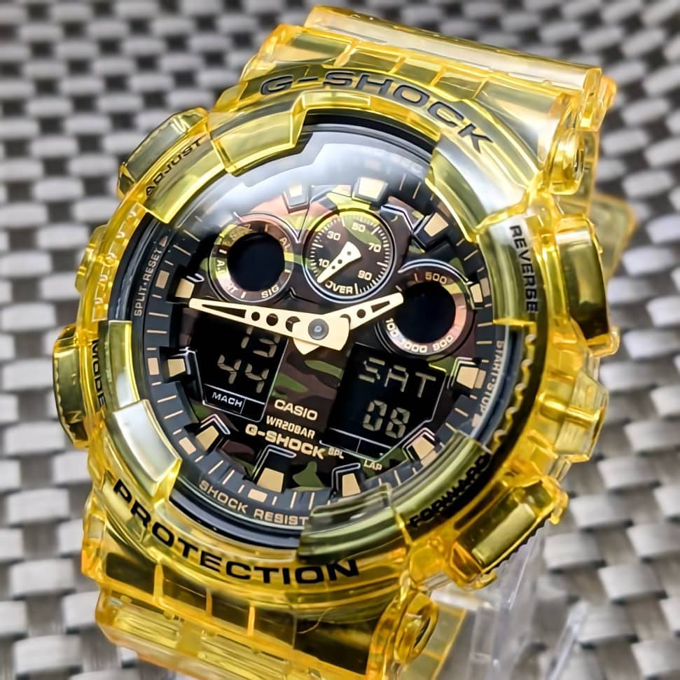G-SHOCK GA-100CF сладости желтый [ батарейка новый товар ] камуфляж -ju дизайн - стоимость доставки : 230 иен ~