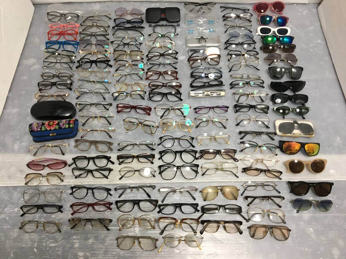 L152 めがね メガネ 眼鏡 サングラス 124點まとめ 鼈甲 valentino garavani/SAVOY/HANAE MORI/POLICE/KEITH VALLER/ケース LOEWE FEILER