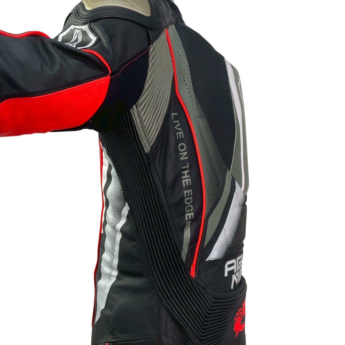 買い替え 新調(diào)に MFJ公認モデル ARLENNESS アレンネス ハイグレード レーシングスーツ 41376 BK/A.RED 56サイズ 3XL相當 \1～ 1円