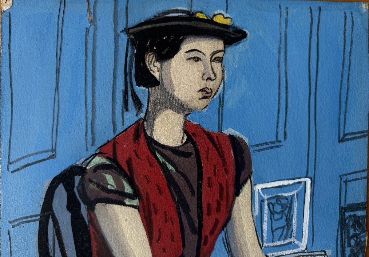【宇美】真作 中西利雄 女性像 水彩5號 新制作會員 日本水彩畫會會員 小磯良平の盟友にして早世の偉才 豬熊弦一郎らと活躍 送料無料