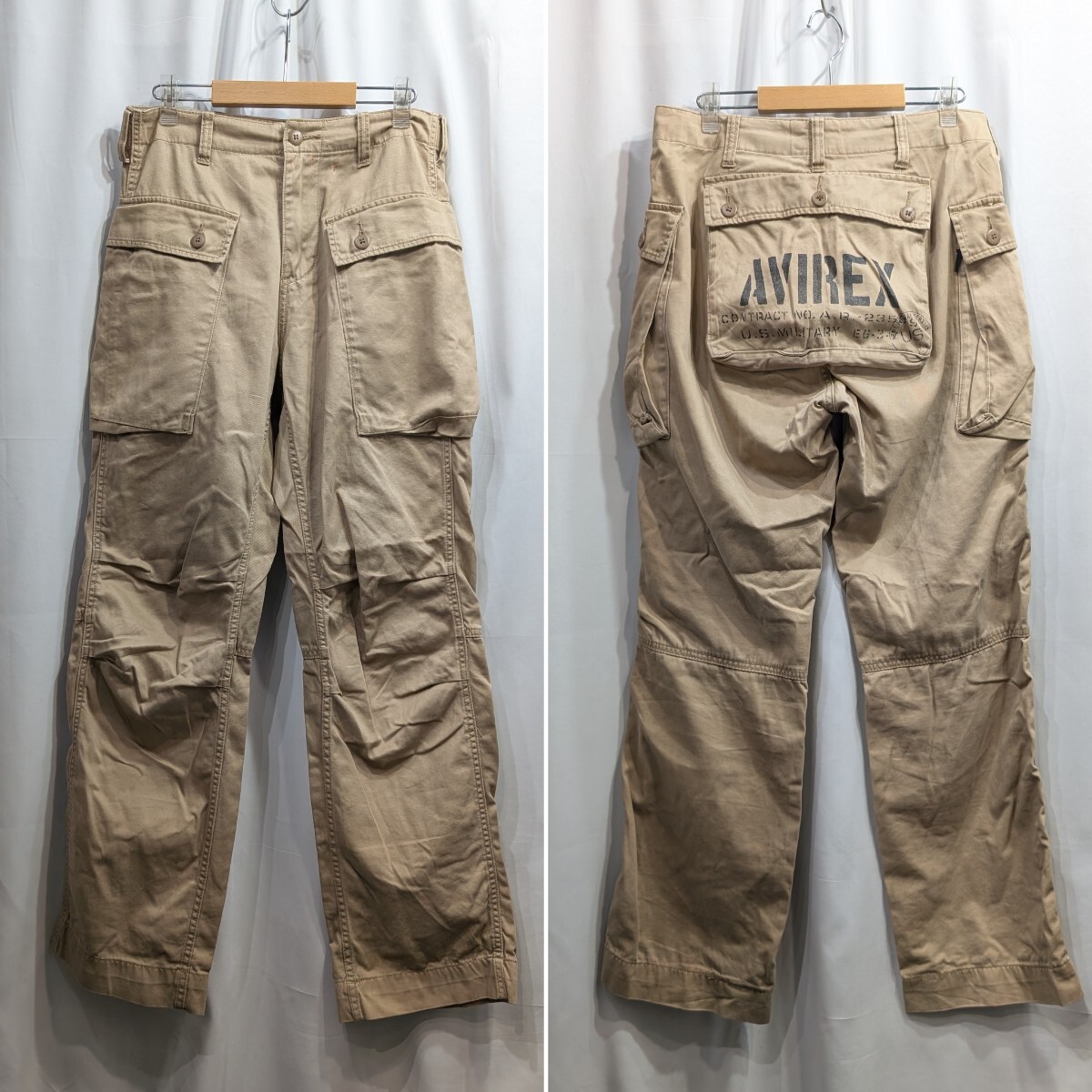 AVIREX アヴィレックス コットン モンキーパンツ S メンズ ミリタリー カーゴパンツ エアロパンツ/アルファ/ワイパー/ショット