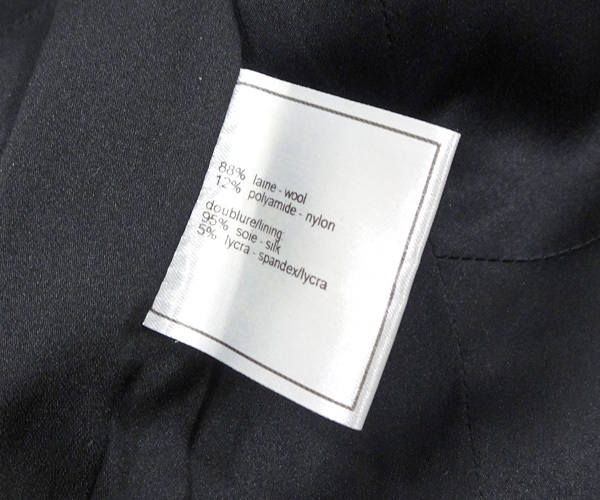 【質(zhì)コニシ】【CHANEL/シャネル】ジップアップジャケット レディース 黒 ブラック ウール サイズ38 フリル【送料込み】l2631y