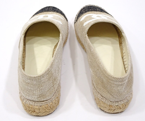 【質(zhì)コニシ】【CHANEL/シャネル】エスパドリーユ シューズ 靴 サイズ38 ホワイトベージュ系 白 g29762 レディース【送料込み】l2675y