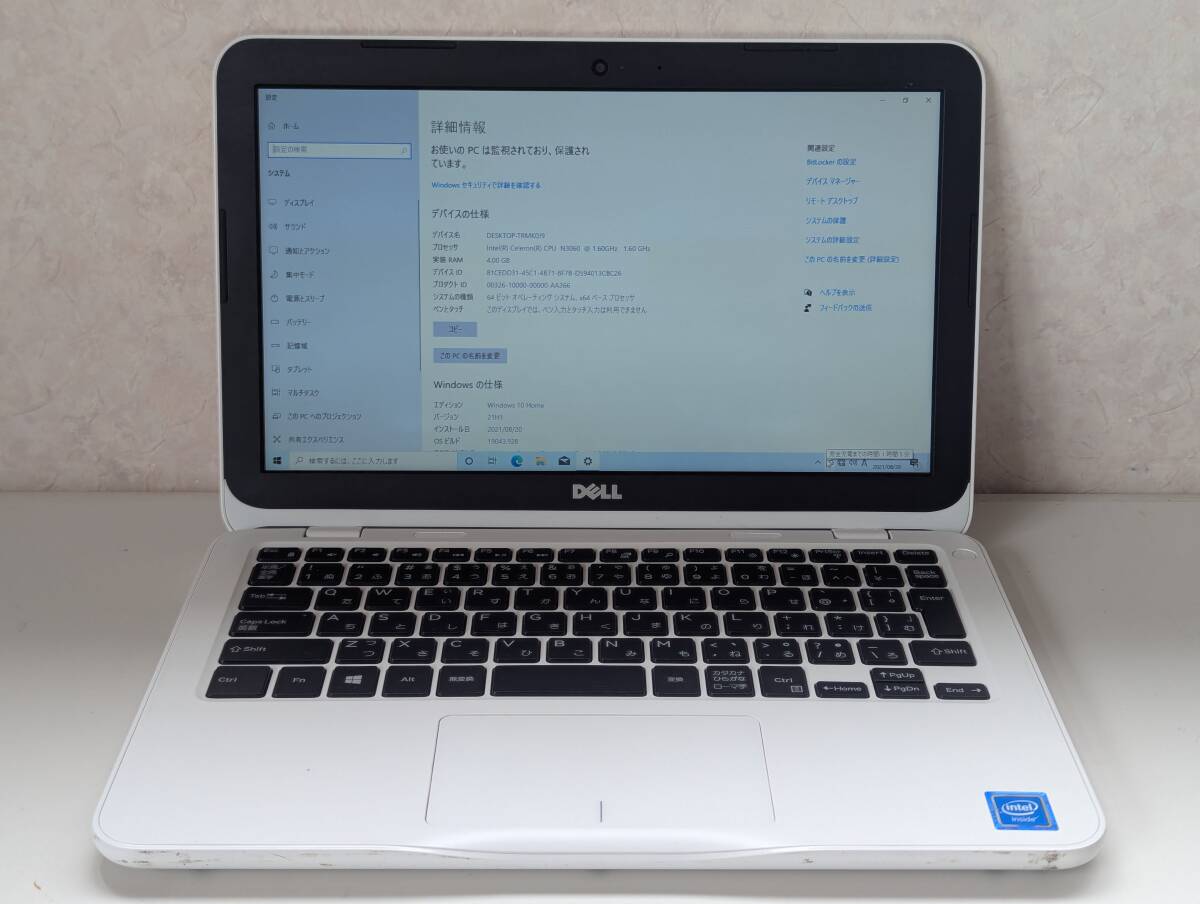 DELL P24T ノートパソコン 4GB/SSD32GB バッテリ駆動 (殘１時間表示) 　動作確認(rèn)OK　本體のみ　202505151612