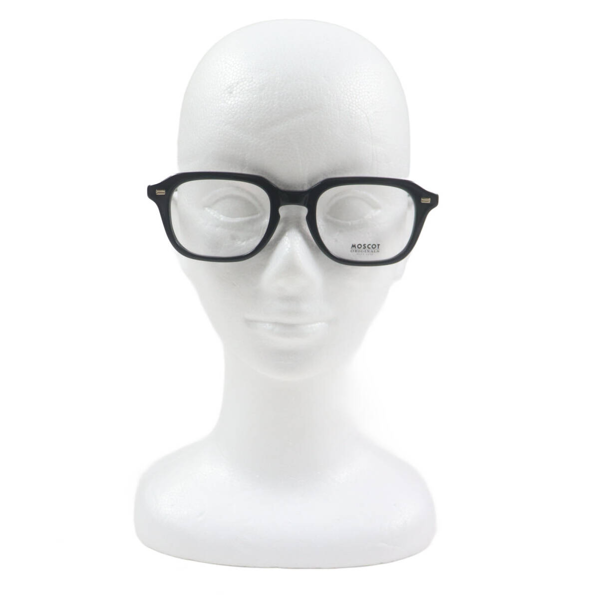 未使用品▼MOSCOT モスコット GATKES スクエアシェイプ メガネ 眼鏡 アイウェア ブラック 52□22-151 デモレンズ メンズ