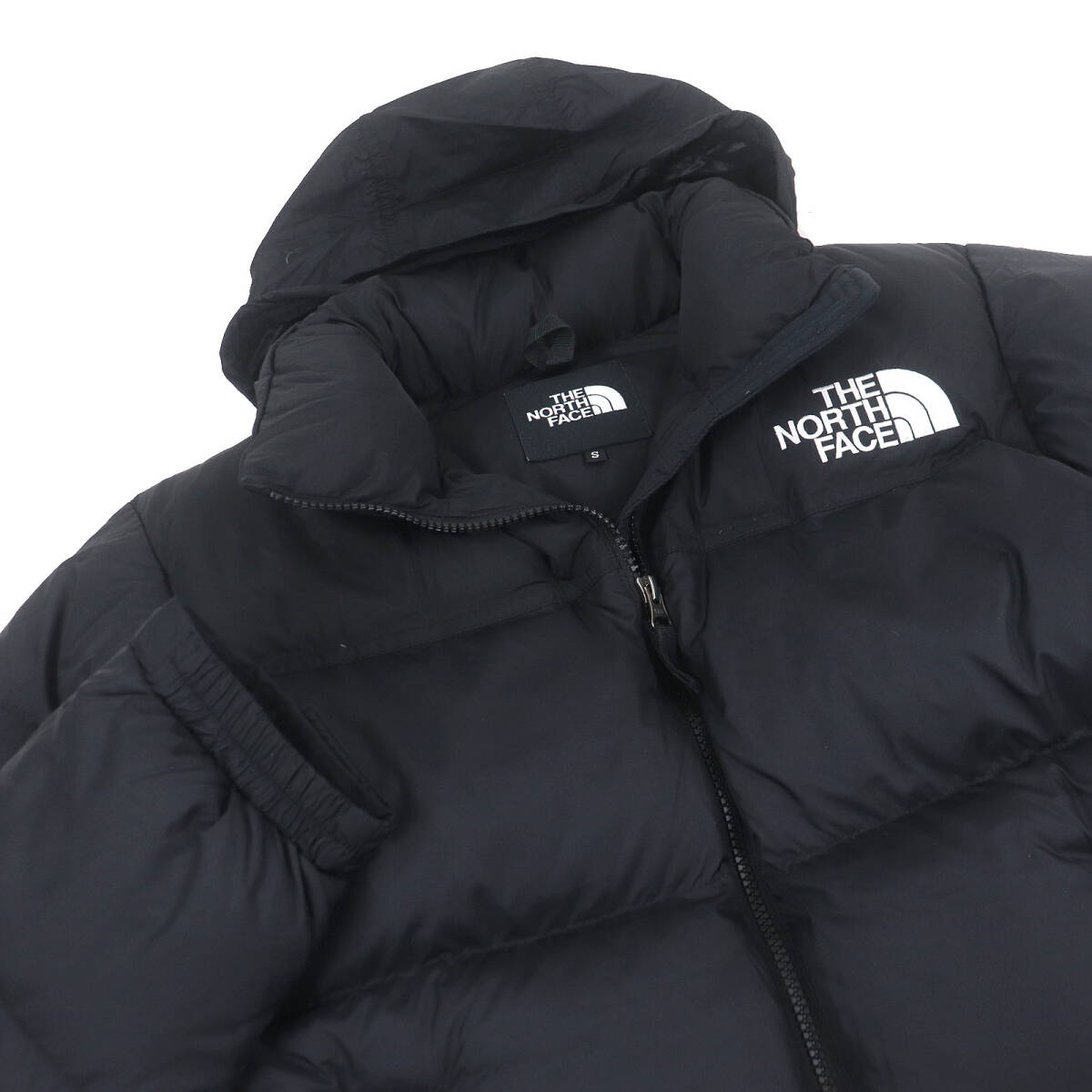 美品□THE NORTH FACE ザ?ノースフェイス ND92234 Nuptse Jacket ヌプシ フード入り ダウンジャケット ブラック S 正規(guī)品 メンズ