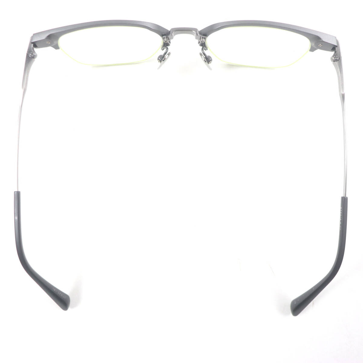 極美品▼DITA ディータ DTX424 UNION-TWO ハーフリム ウエリントン メガネ 眼鏡 アイウェア ガンメタリック 51□21-145 日本制 メンズ