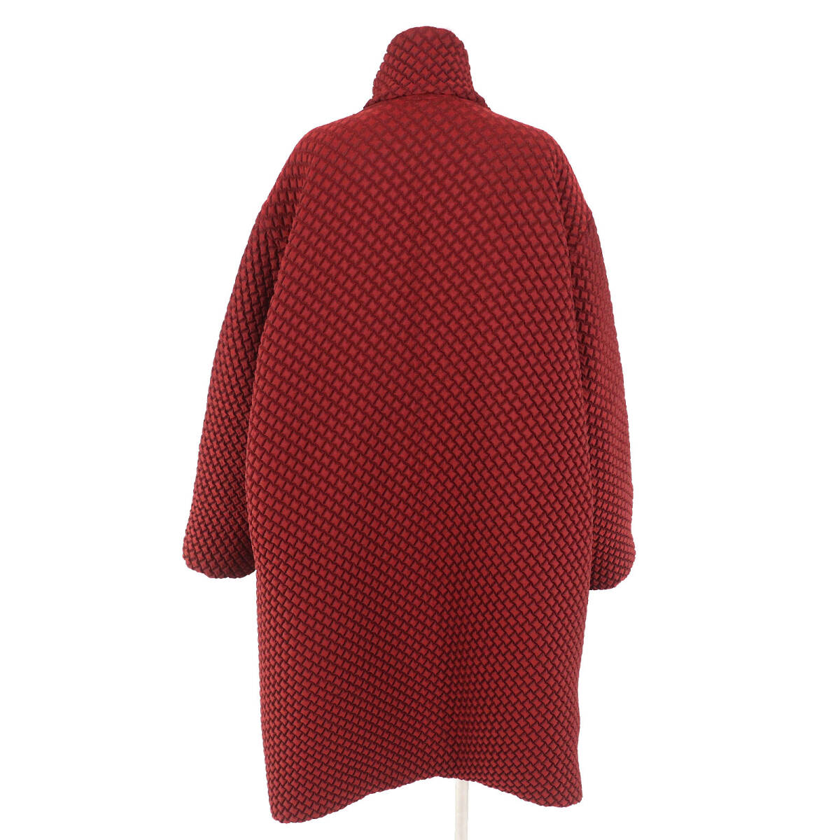 極美品△ISSEY MIYAKE イッセイミヤケ IM94FA501 3Dスチームストレッチ バブルコート 変形 オーバーシルエット レッドブラウン 2 正規(guī)品