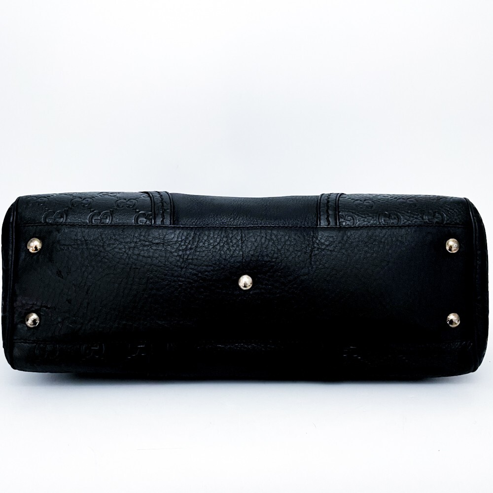 1円■超美品■超希少デザイン■GUCCI グッチ シマ ゴールドプレート エンボス トートバッグ ビジネス 大容量 A4 メンズ レディース レザー
