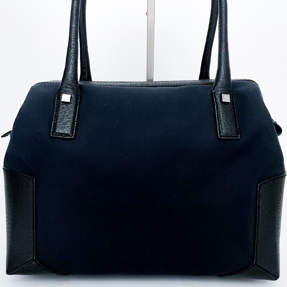 1円■超美品■型崩れ無し■希少デザイン Ferragamo フェラガモ 軽量 キャンバス トートバッグ ビジネス メンズ レディース レザー ネイビー