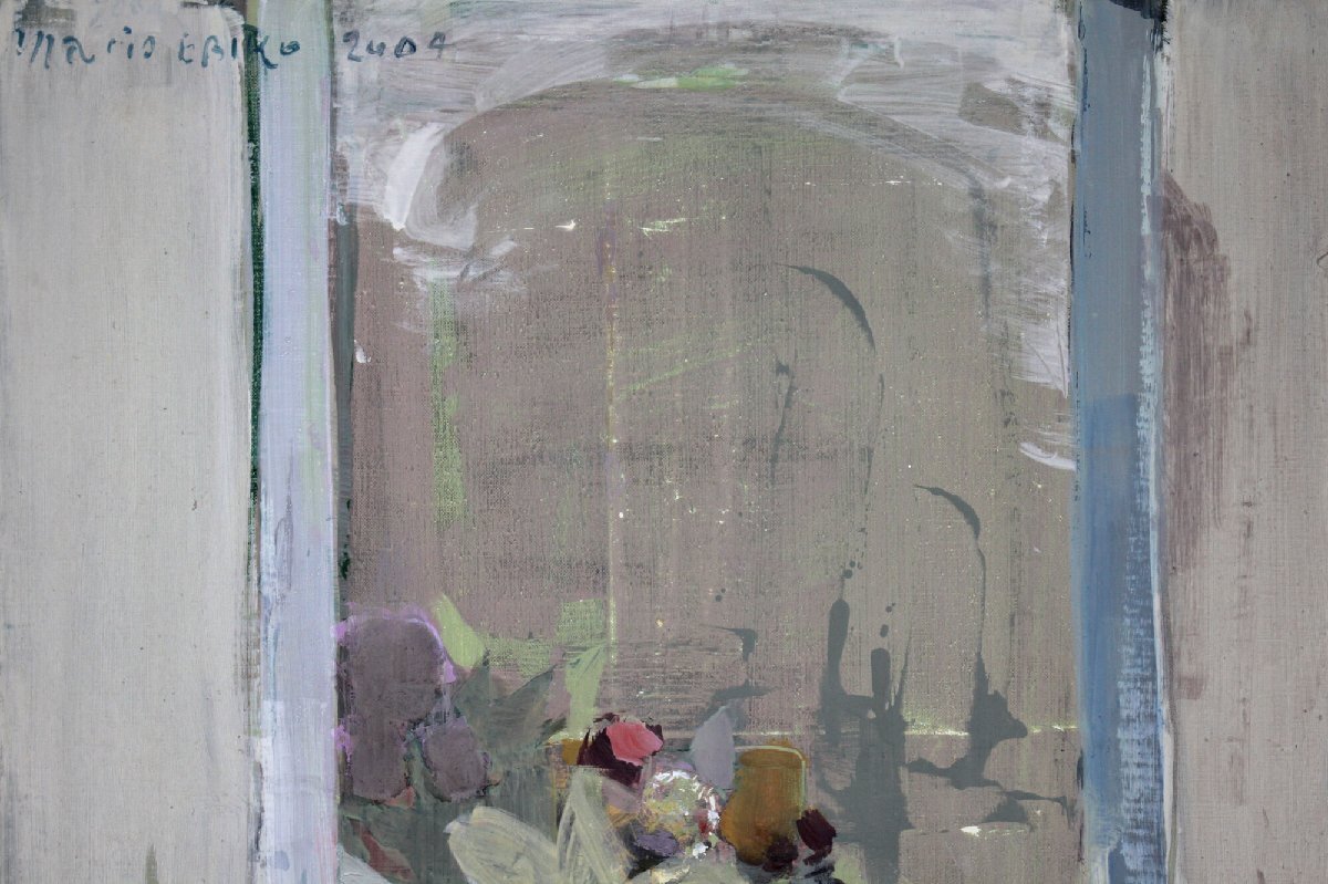 蛯子真理央 「青い花瓶」 油絵・油彩画 絵画 蛯子真理央 『青い花瓶』 油彩画 - 北海道画廊