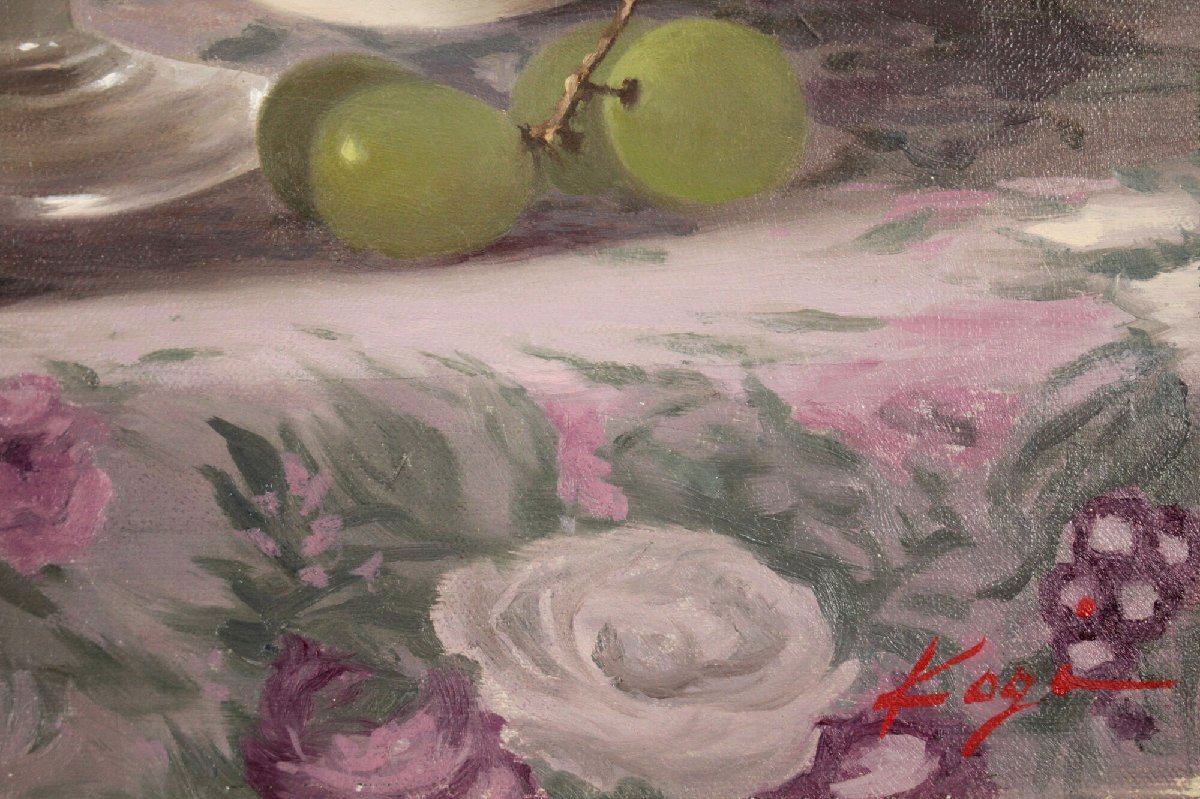 渡壁公義 「カトレアのある静物」 油絵・油彩画 絵画 - 北海道画廊