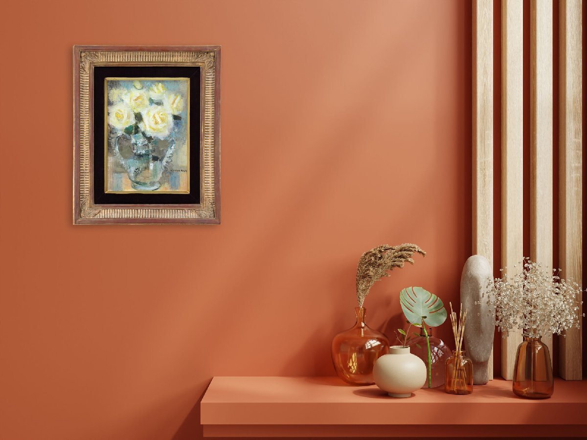 清原啓一 「薔薇」 油絵・油彩画 絵画 清原啓一 「薔薇」 油絵・油彩画 絵画の通販 by 北海道画廊｜ラクマ
