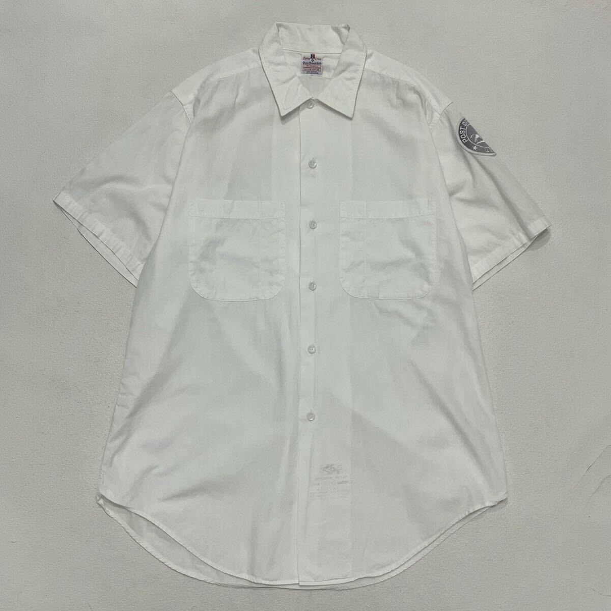 k592 60s ビンテージ Flying Cross POD ワッペン ワーク シャツ M ホワイト 白 vintage work shirt white