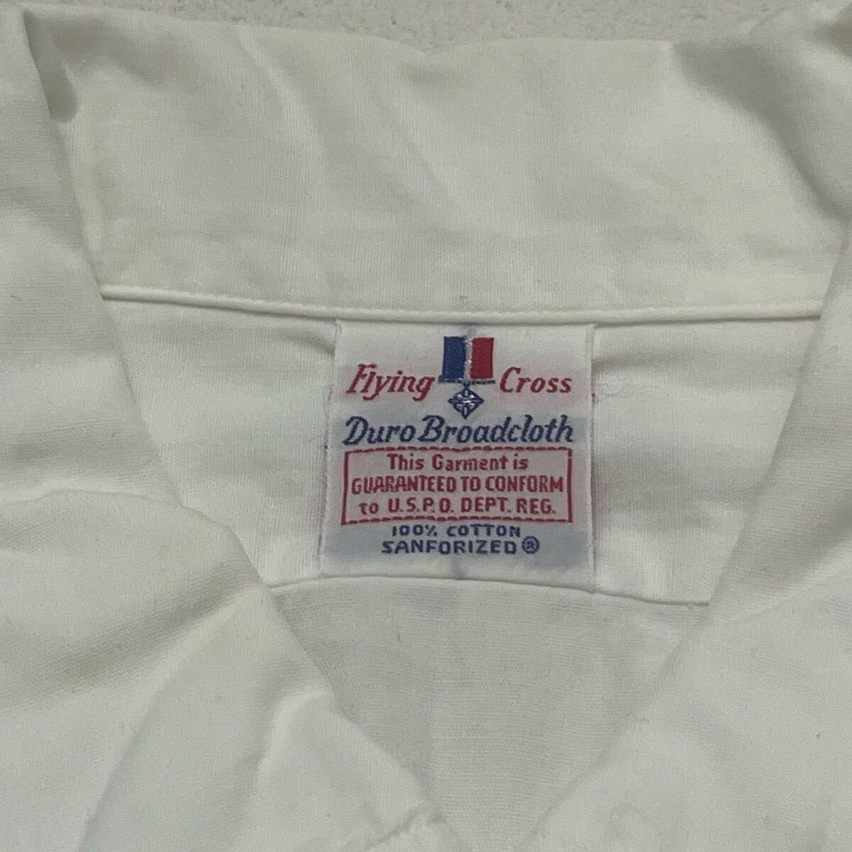 k592 60s ビンテージ Flying Cross POD ワッペン ワーク シャツ M ホワイト 白 vintage work shirt white