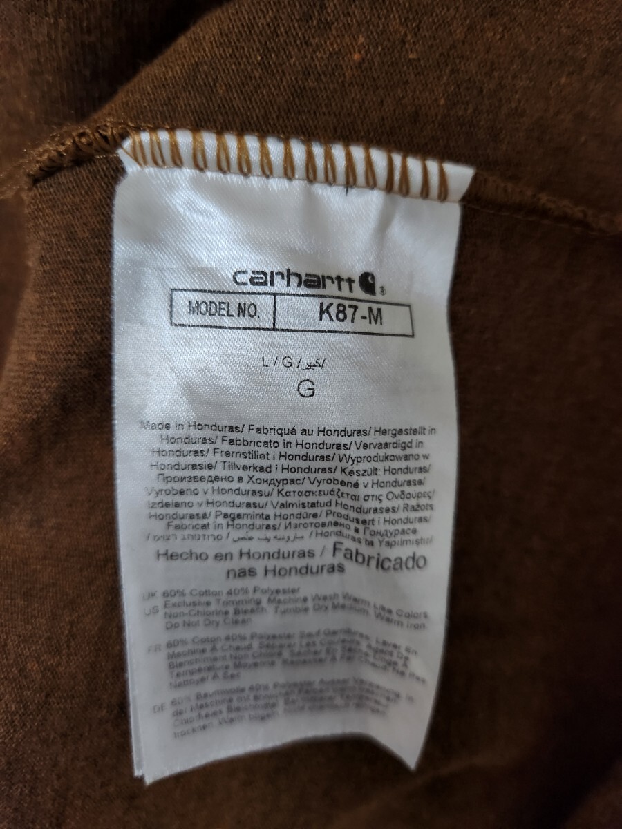 (100円スタート、美品)カーハート、Carhartt、Heavyweight、loose fit、ポケットT、半袖Tシャツ、定番、K87、US Lサイズ(日本XL相當(dāng))