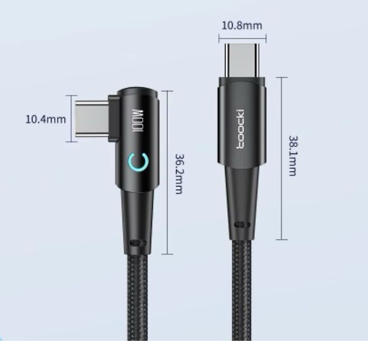 Type-c ケーブル L字 2m PD対応 100W 5A急速充電 ナイロン USB Type C ケーブル L字 高速データ転送 高耐久ナイロン編み Type c to 
