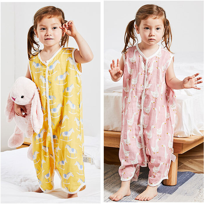 ☆ ペンギン ☆ M ☆ ベビー キッズ スリーパー ガーゼ 前開き gkid6004 スリーパー キッズ ガーゼ 前開き ベスト 着る毛布 寝冷え防止_画像5