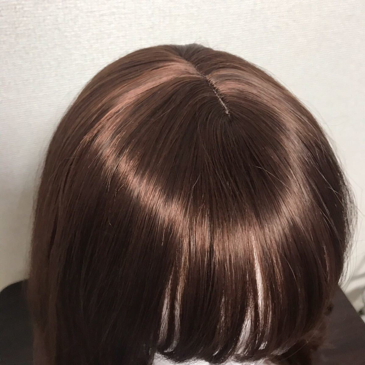 ウィッグ ミディアム セミロング 自然 医療用 耐熱 レディース ふんわり 高品質 軽い WIG ダークブラウン 小顔効果 かつら フルウィッグ