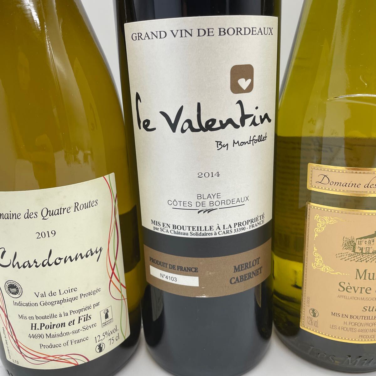 未開封 フランスワイン イタリアワイン ワイン各種 シャルドネ メルロー ボルドー ロワール シュールリー シチリア 4本まとめ売り