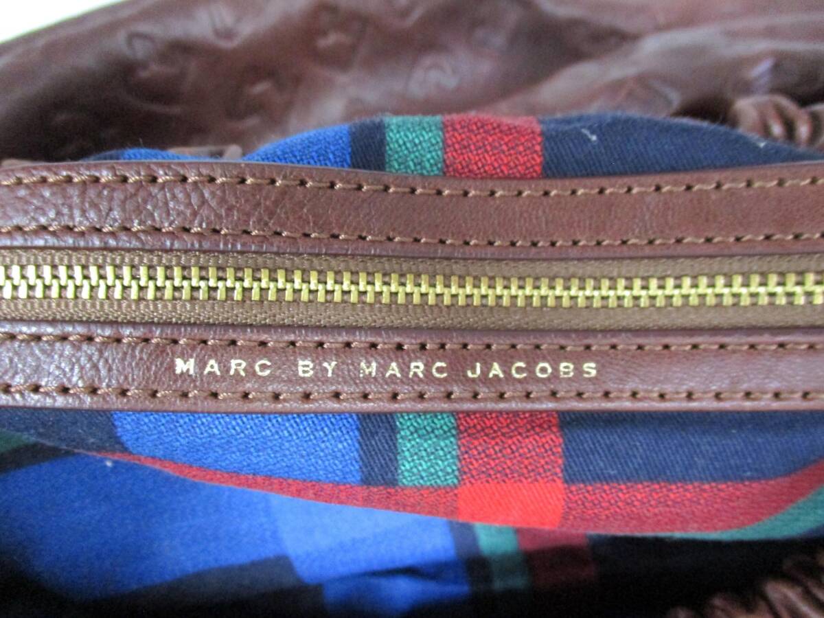 ☆【中古品】MARC JACOBS マークジェイコブス レザー ショルダーバッグ ロゴ総柄 セミショルダー　 【S5061503】☆