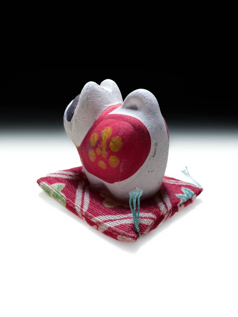 [即決]ミニチュア 古い時代物 お福さん人形 張子の犬 日本人形和室インテリアオブジェ美品古民具古道具ビンテージレトロ_画像10