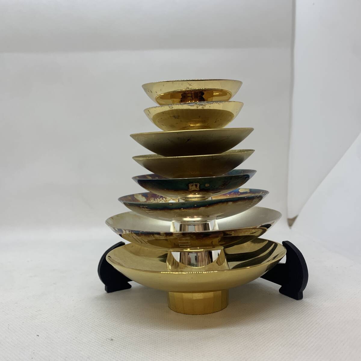 靖国神社 メッキ金杯 etc 8967 メッキ金杯・銀杯 大小8点 24K-GP SILVER 造幣局 勤続賞