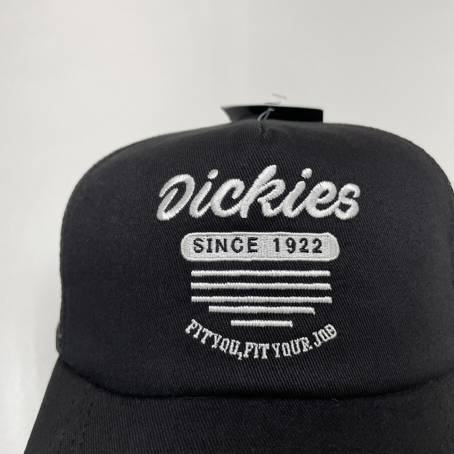 Dickies ブラック メッシュキャップ スポーツ ゴルフ バイク ミリタリー トラック キャンプ アウトドア野球帽子 ホワイト刺繍 ディッキーズ_画像4