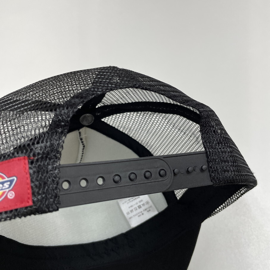 Dickies ブラック メッシュキャップ スポーツ ゴルフ バイク ミリタリー トラック キャンプ アウトドア野球帽子 ホワイト刺繍 ディッキーズ_画像8
