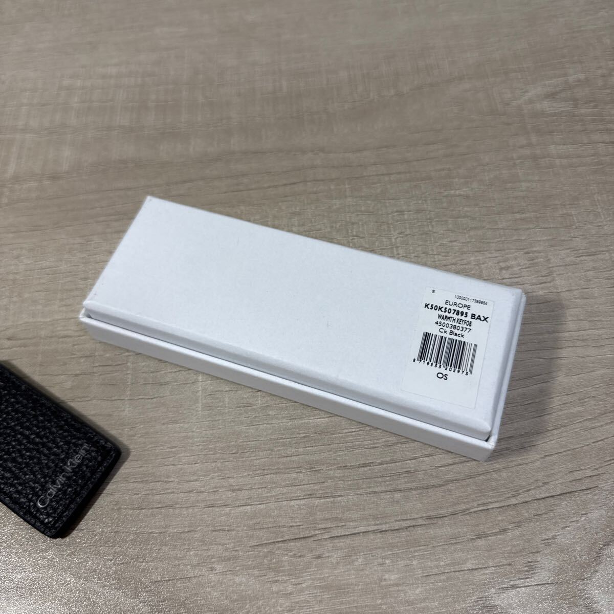 1円スタート売切り 新品未使用 Calvin Klein カルバンクライン キーホルダー キーリング ブラック 天然皮革 1點のみ