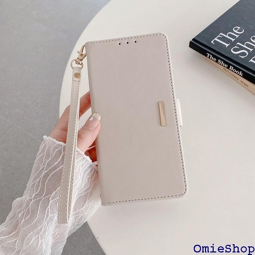 Arrows We2 F-52E M07 ケース 手帳 バー ストラップ ストラップ付き スマホケース ベージュ 2085_画像6