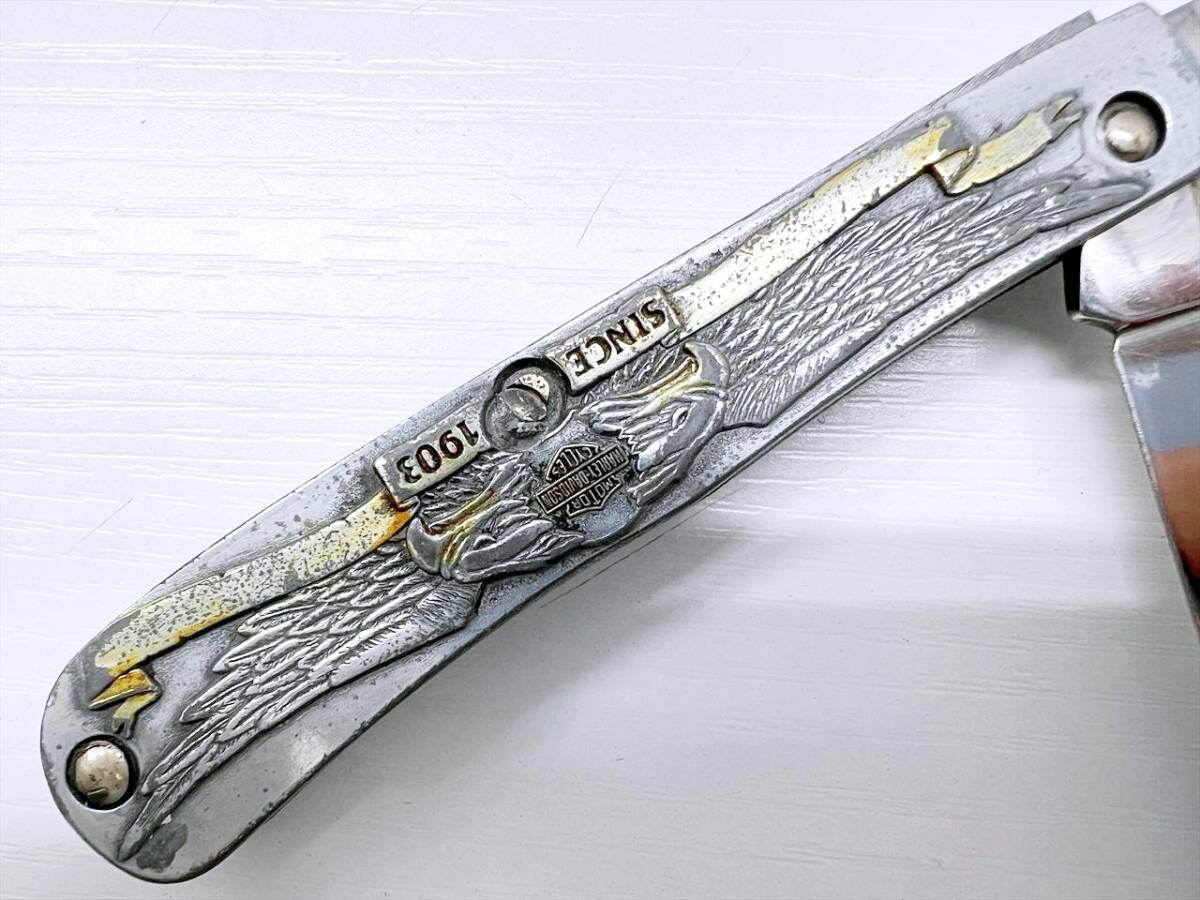 ハーレーダビットソン　折り畳みナイフ　シルバー　ゴールド　約128.2ｇ_画像4