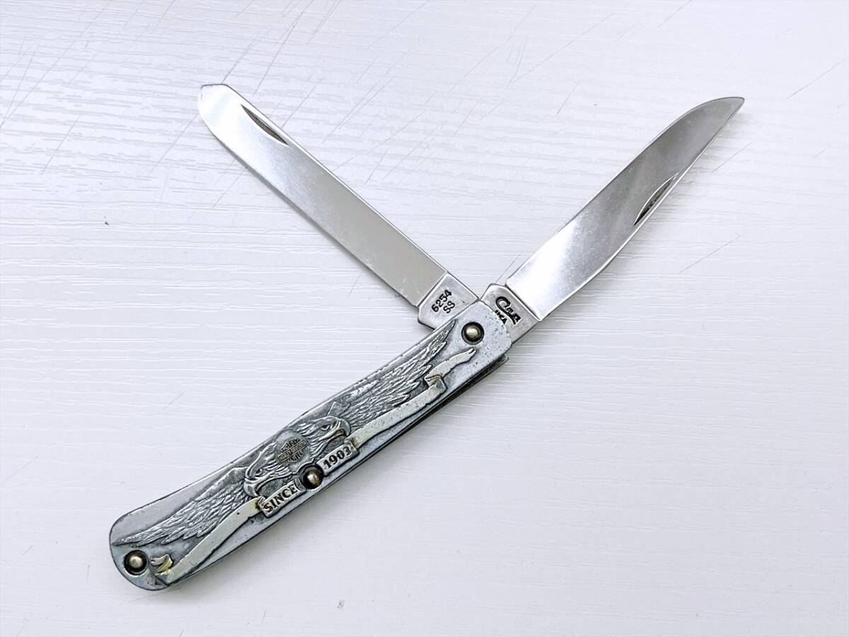 ハーレーダビットソン　折り畳みナイフ　シルバー　ゴールド　約128.2ｇ_画像1