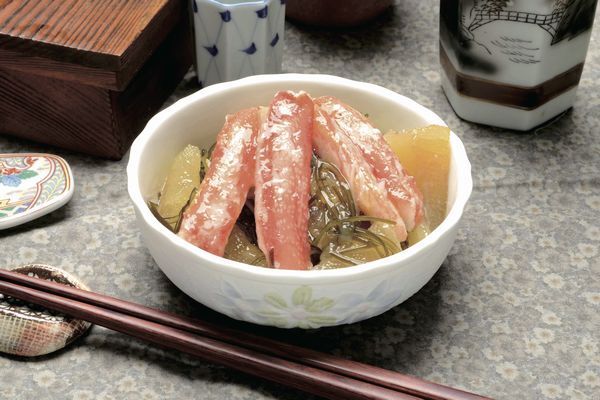 ズワイガニ入り北海松前漬300ｇ〔Ｅ〕北港直販?數(shù)の子?いか?昆布?カニ?かに?蟹?つぶ?貝