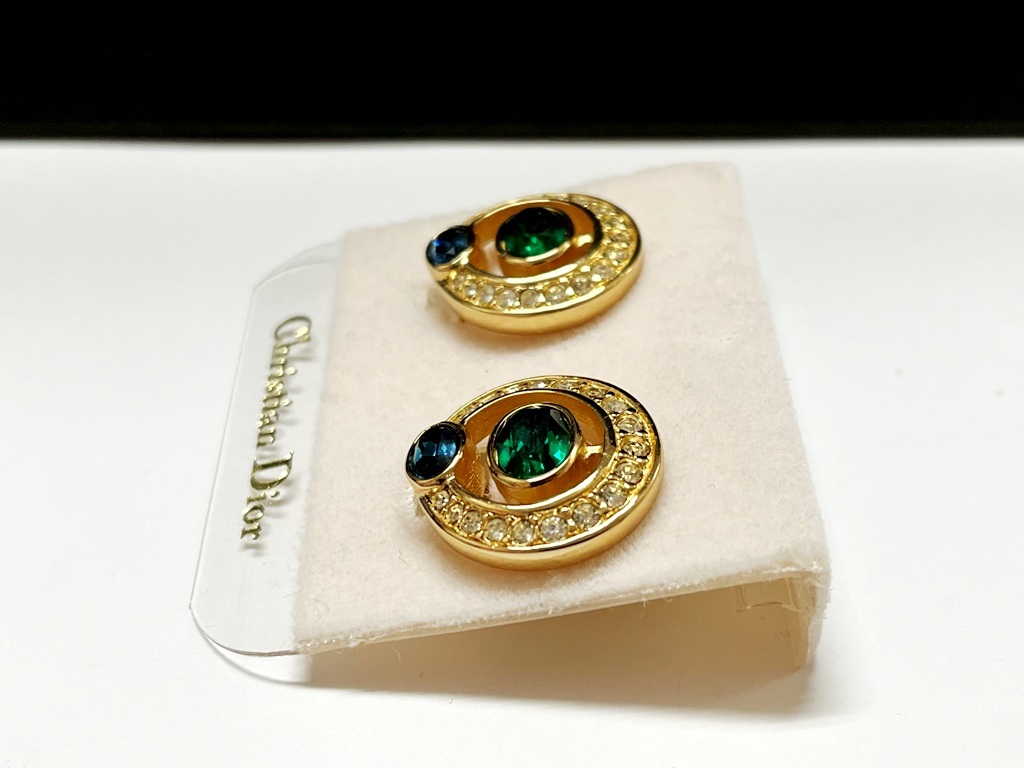☆【美品】クリスチャンディオール アンティーク ストーン イヤリング《中古品》アクセサリー☆