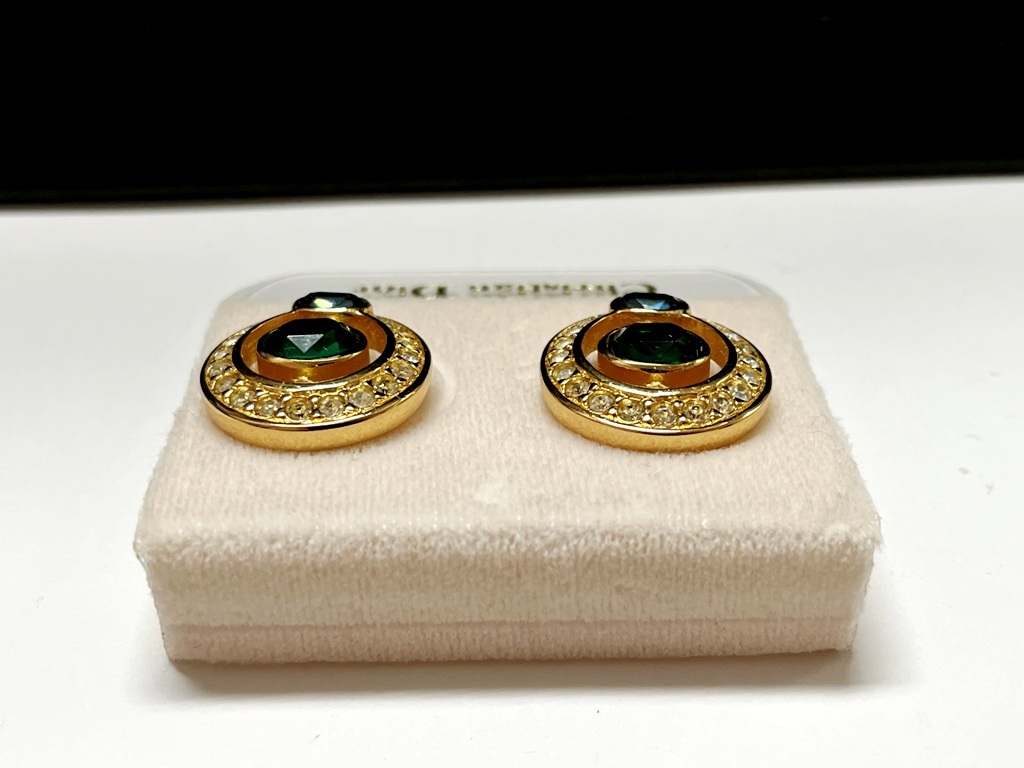 ☆【美品】クリスチャンディオール アンティーク ストーン イヤリング《中古品》アクセサリー☆