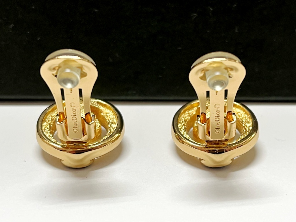 ☆【美品】クリスチャンディオール アンティーク ストーン イヤリング《中古品》アクセサリー☆