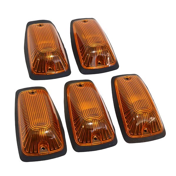 オフロード SUV ハマー シボレー風(fēng) 12V LED ルーフマーカー デューリーマーカー 5個(gè)セットアンバー オレンジ ルーフライト T10 ソケット付