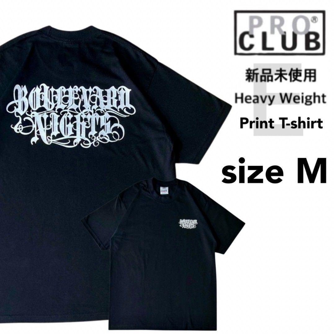 新品未使用 プロクラブ ヘビーウエイト プリント 半袖 Tシャツ E柄 黒 M