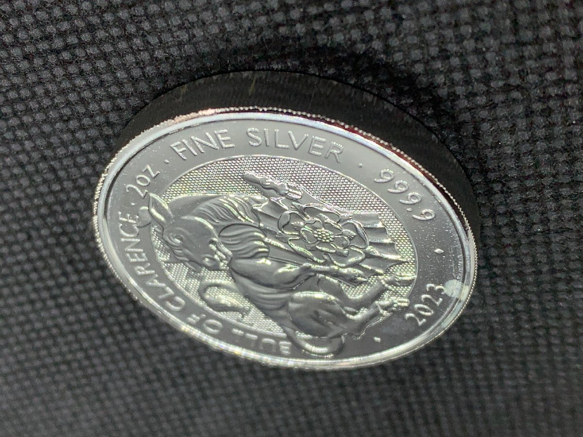 2023年イギリス \"ロイヤルチューダービースト・クラレンスの雄牛 2オンス銀貨 2023年イギリス ロイヤルチューダービースト・クラレンスの雄牛