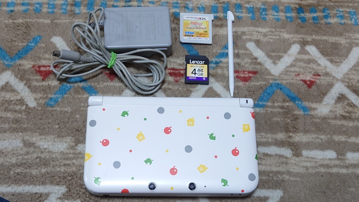 3DS LL どうぶつの森 パック 本体 充電器 タッチペン SDカード