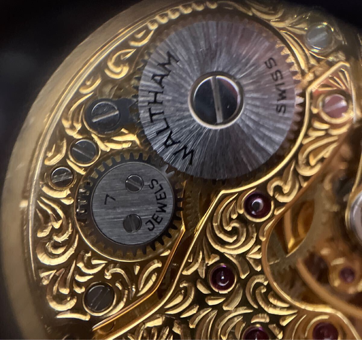 8351 ジャンク WALTHAM 18carat ムーブメント リューズ無(wú)し　
