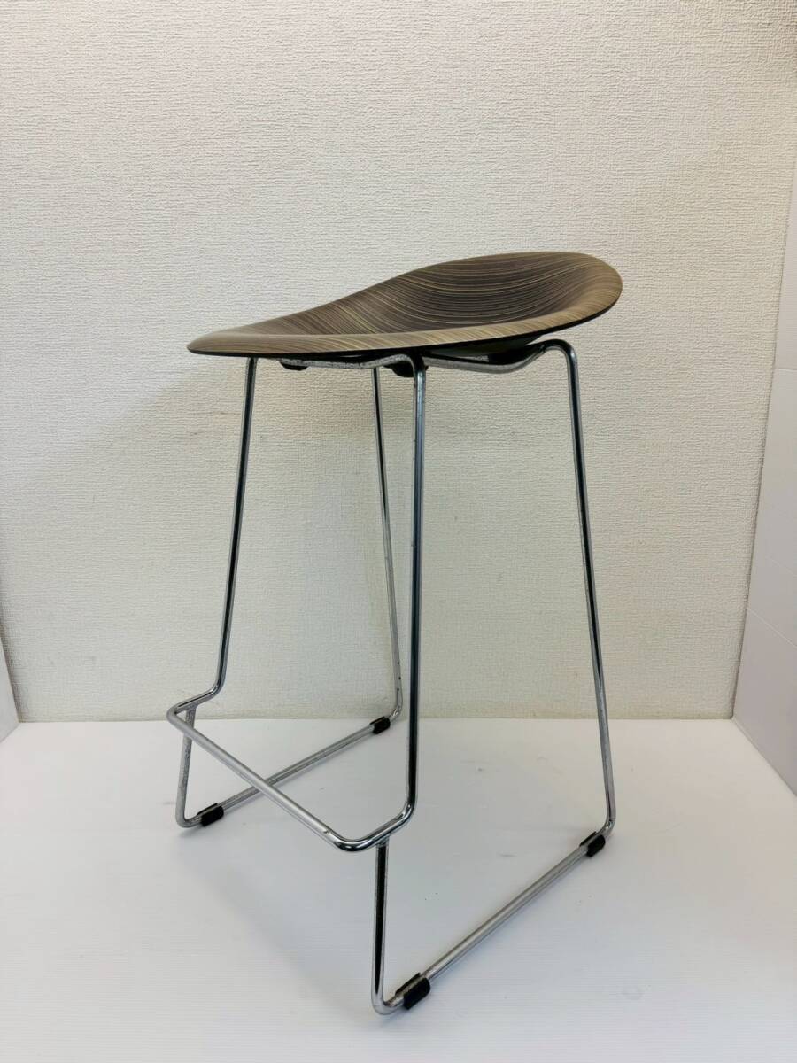S653-1【引取歓迎】カウンターチェア/椅子/ハイチェア/イス/W465×D415×H700ｍｍ/木目調/おしゃれ_画像2