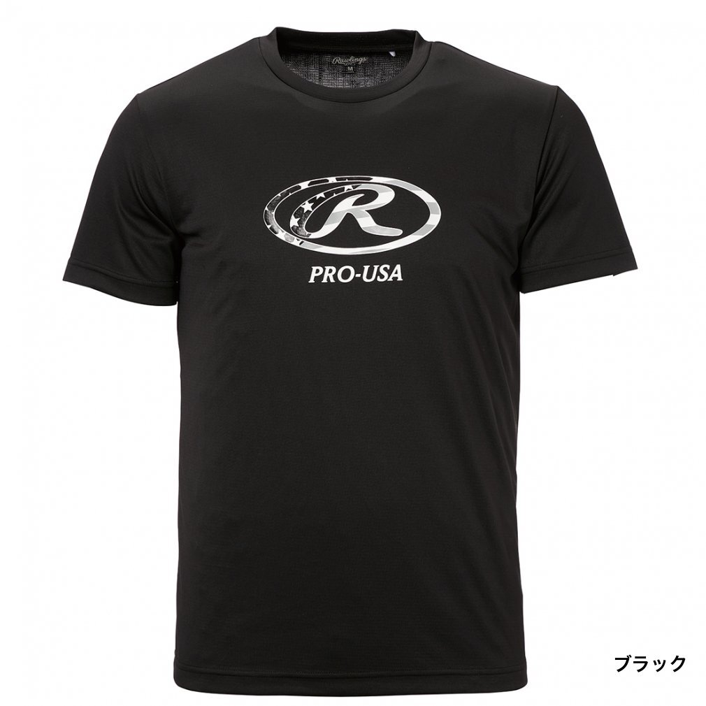 Rawlings ローリングス AST13S06 野球 オーバルＲ Ｔシャツ ブラック O