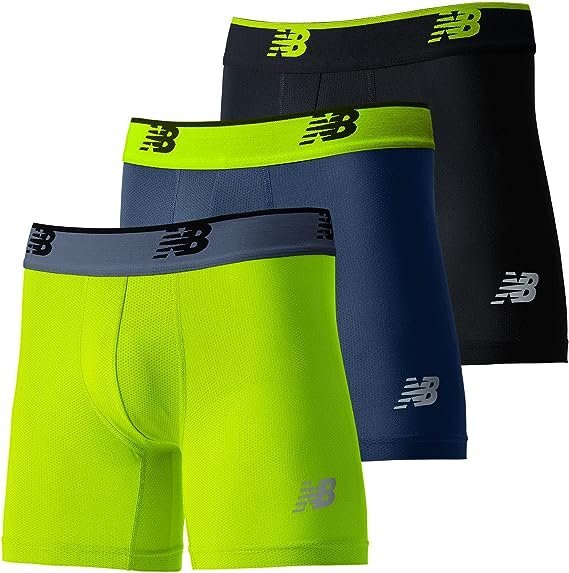 New Balance ニューバランス LAU13015 メッシュボクサーパンツ 前閉じ メンズ 下著 3枚セット サンダー ロゴ USサイズ L