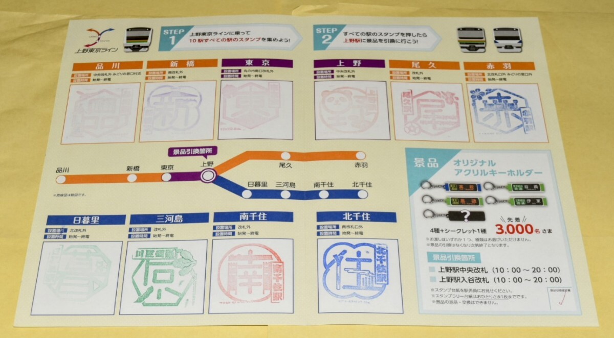 限定3000個　上野東京ライン開業(yè)10周年記念スタンプラリー　【全５種類フルコンプリートセット】※現(xiàn)在は在庫切れで交換終了中?、? bimg=