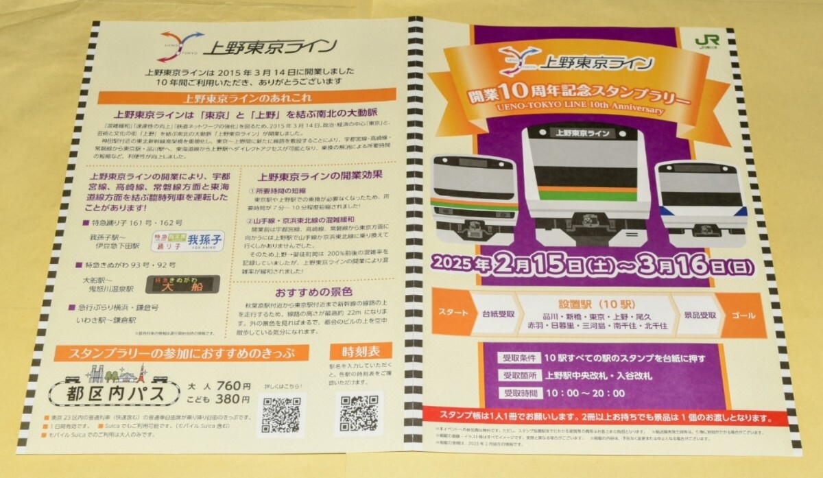 限定3000個　上野東京ライン開業(yè)10周年記念スタンプラリー　【全５種類フルコンプリートセット】※現(xiàn)在は在庫切れで交換終了中　①