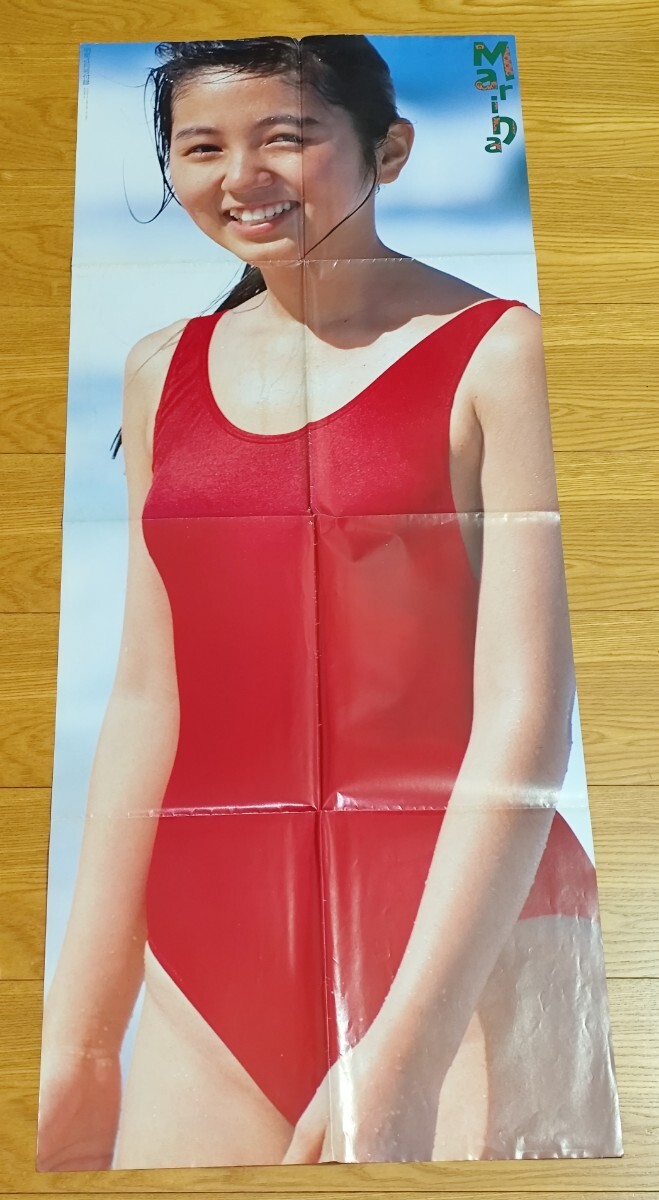 渡辺満里奈 酒井法子 明星 1989年４月號付録 両面ポスター 水著 チューブトップ 昭和レトロ おニャン子クラブ のりピー 當時物